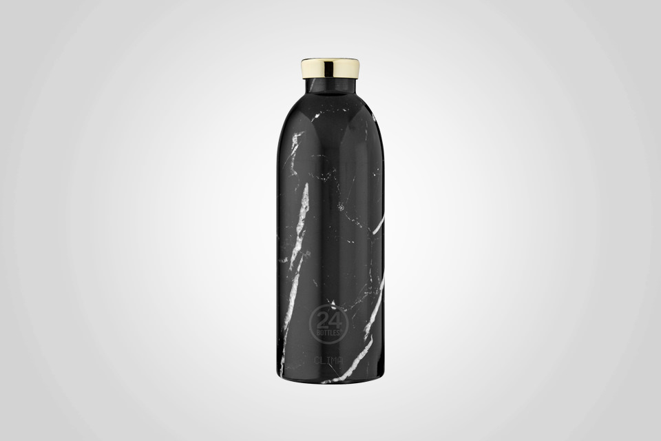 24 bottles thermosflasche clima 850 ml black marble h - FACES.ch