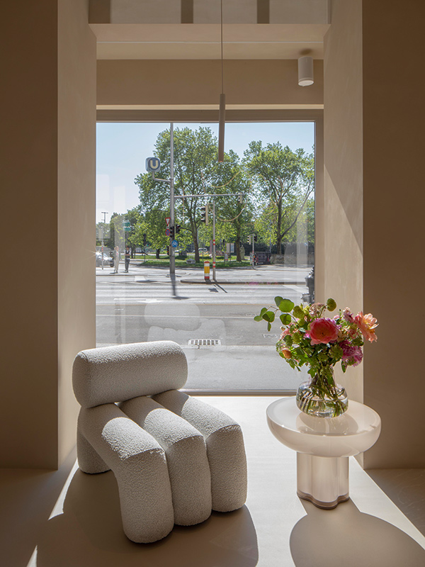 Interior des Beautysalons Peaches in Wien von Designstudio Destilat