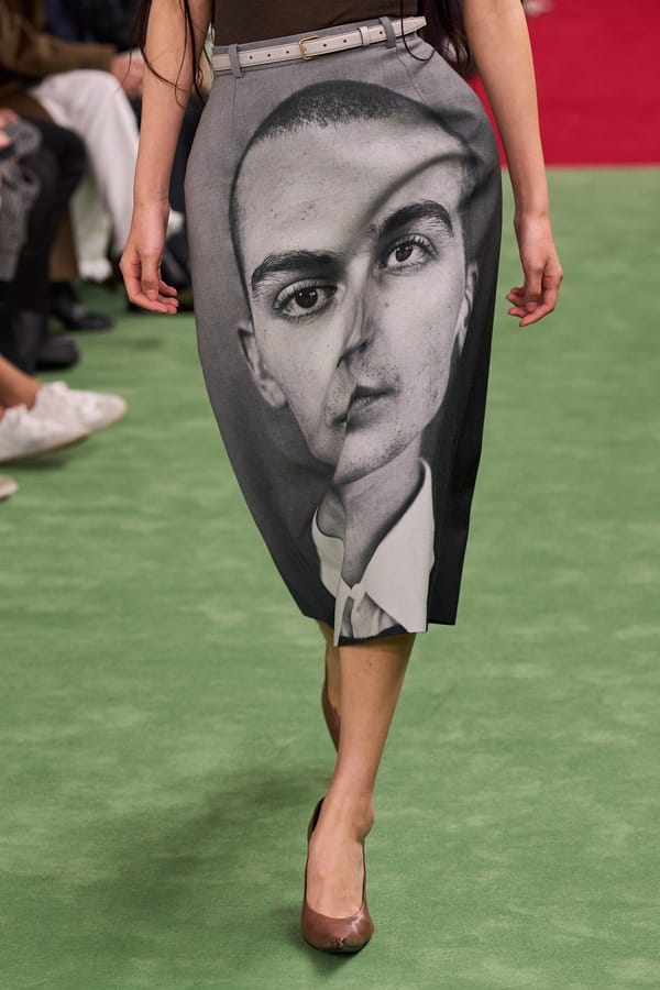Midi-Bleistiftrock mit Porträtdruck von Acne Studios