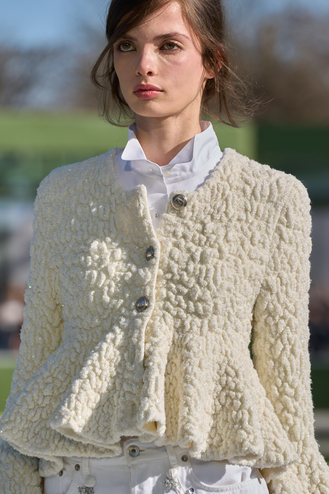 Strukturierte Strickjacke mit Schößchen von Dior