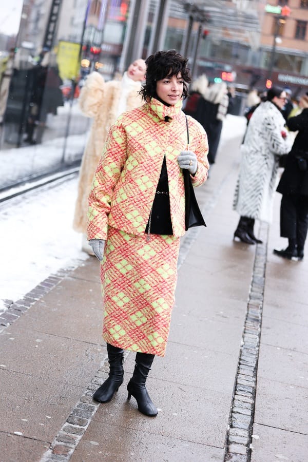 Karierter Rock im Set mit Jacke, Streetstyle Copenhagen
