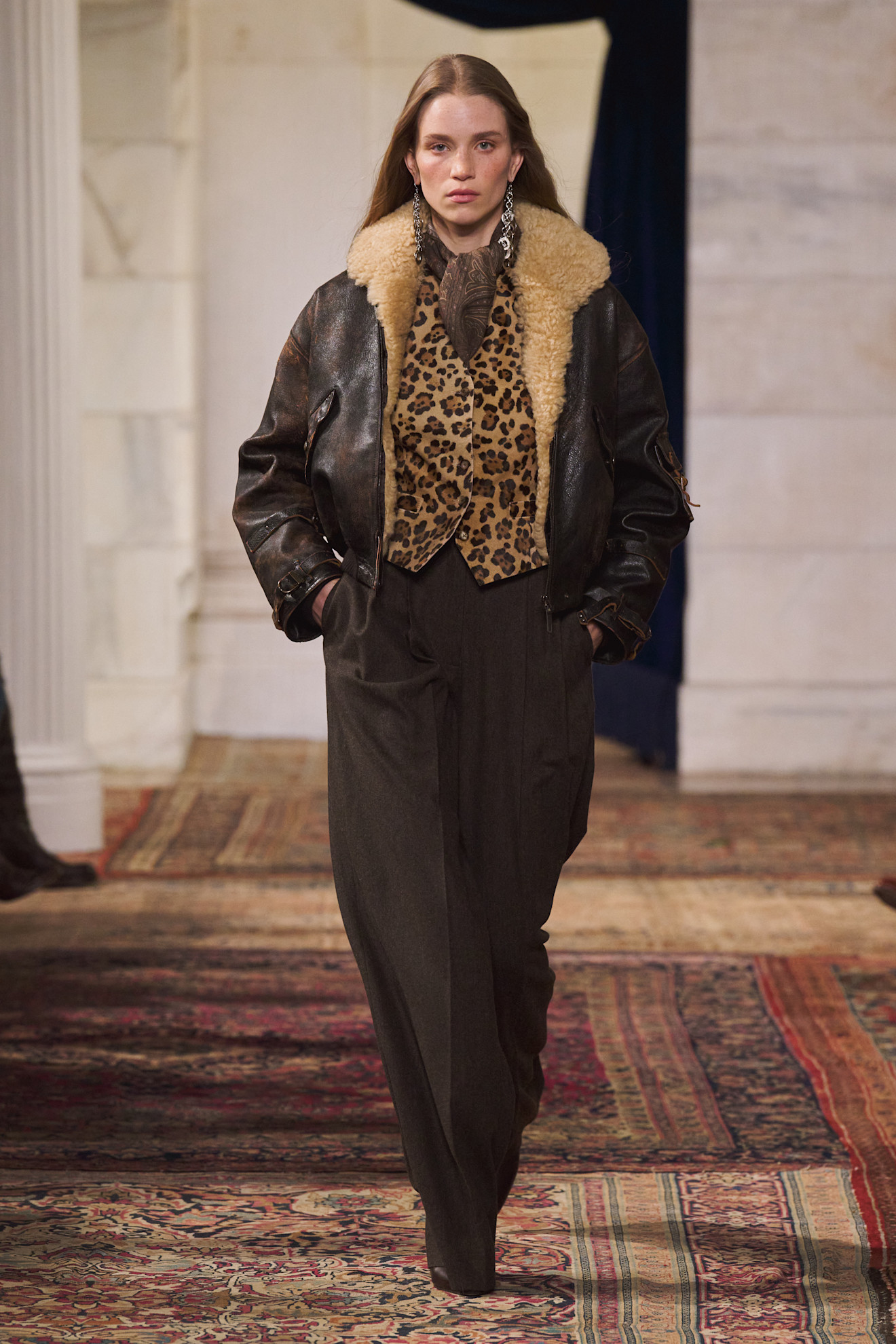 Lederjacke mit Shearling-Kragen von Ralph Lauren